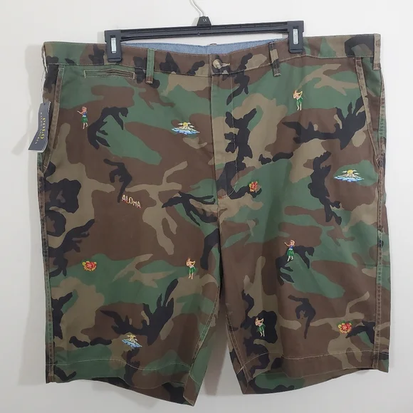 Polo Ralph Lauren Rugged Chino Shorts Surplus Camo Hula Aloha NWT Size 48 B Mens - Picture 8 of 12